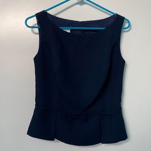 Sleeveless blouse and skirt. Watters and watters brand . Navy blue color